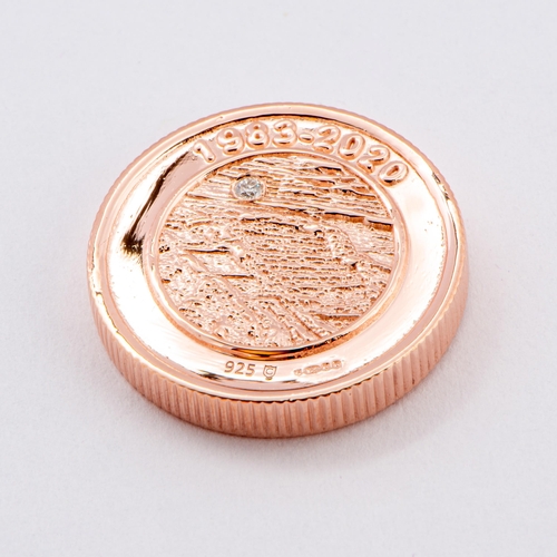 289 - Coin 'In Awe Of Argyle' with Argyle Diamonds, Rose Gold Plated Silver 925, TGGC Certificate of Authe... 