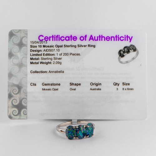 29 - Natural Mosaic Opal Silver Ring, Silver 925, TGGC Certificate of Authenticity 

  Metal: Sterling Si... 