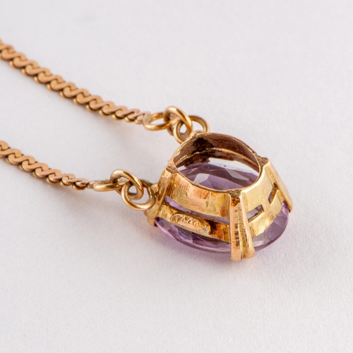 300 - Amethyst Gold Necklace, Gold 375/9K 

  Metal: Gold 375/9K 
 

  Weight: 3.75 gram 
 

  Size/Measur... 