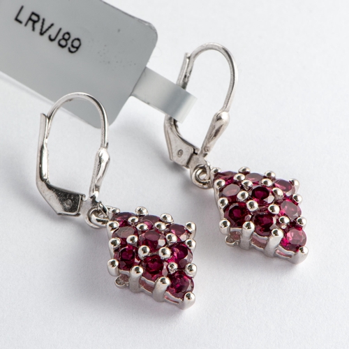 313 - 2.87 Ct Natural Rajasthan Garnet Silver Earrings, Silver 925, Limited Edition 1 of 180 Pieces, TGGC ... 