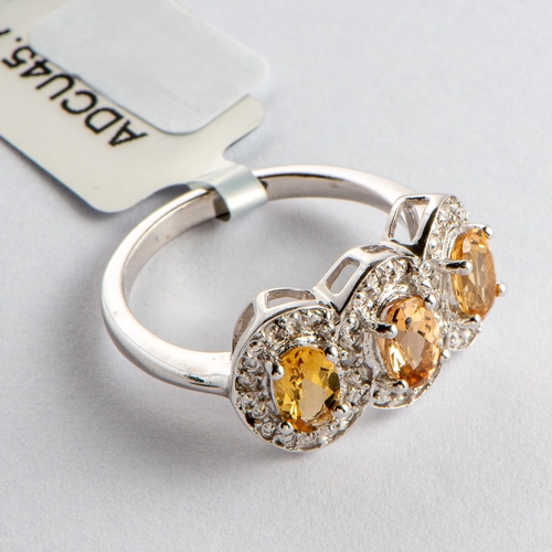 315 - 1.19 Ct Amarelo Beryl and 0.01 Ct Diamond Silver Ring, Silver 925, Limited Edition 1 of 167 Pieces, ... 