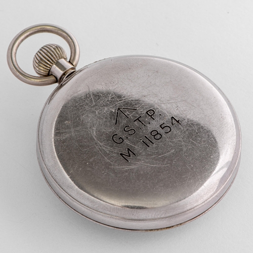 38 - Moeris British WW2 Military Pocket Watch Marked G.S.T.P. M II854 Swiss Made 15 Jewels 

  Ref: 27043... 