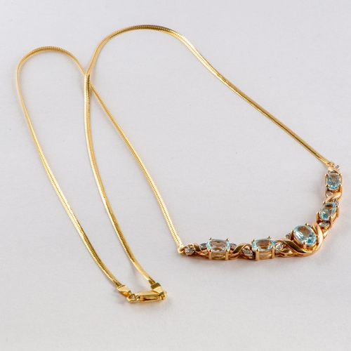 6 - 1.85 Ct Natural Topaz and Diamonds Necklace Yellow Gold 375/9K 

  Metal: Yellow Gold 375/9K 
 

  W... 