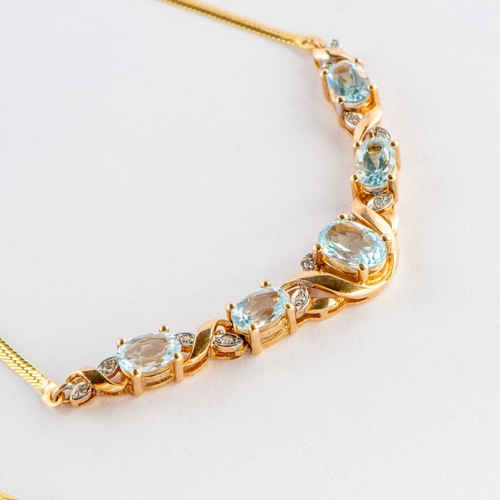 6 - 1.85 Ct Natural Topaz and Diamonds Necklace Yellow Gold 375/9K 

  Metal: Yellow Gold 375/9K 
 

  W... 