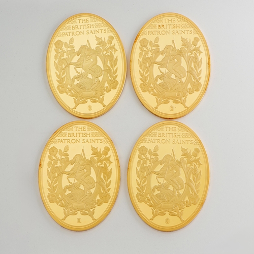 61 - The British Patron Saints Gold Plated Collection. Includes 4 pieces, one certificate and an unsigned... 