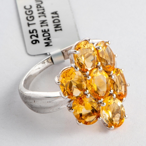 69 - 8.06 Ct Natural Rio Grande Citrine Silver Ring, Limited Edition 1 of 200 Pieces, Silver 925, TGGC Ce... 