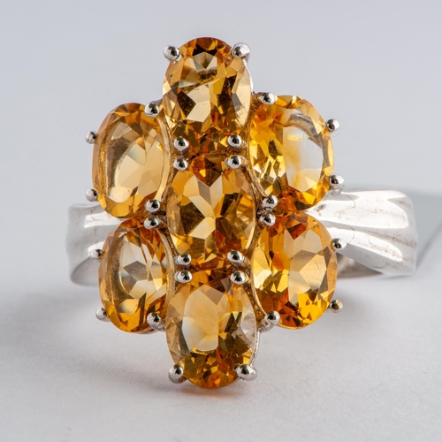 69 - 8.06 Ct Natural Rio Grande Citrine Silver Ring, Limited Edition 1 of 200 Pieces, Silver 925, TGGC Ce... 