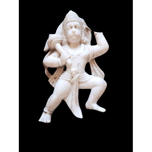 303 - White Marble Hanuman Statue, possible XVIII-XIX centuries. Hand Crafted, no visible signs of machine... 