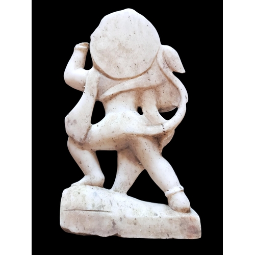 303 - White Marble Hanuman Statue, possible XVIII-XIX centuries. Hand Crafted, no visible signs of machine... 