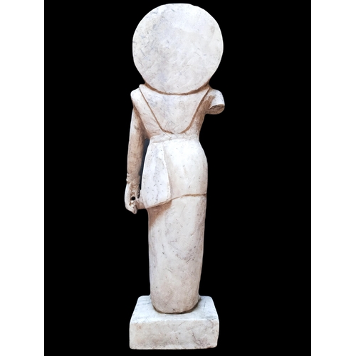 304 - White Marble Hindu Goddess Statue. Most likely XIX/XX century copy - signs of machine work. Height a... 