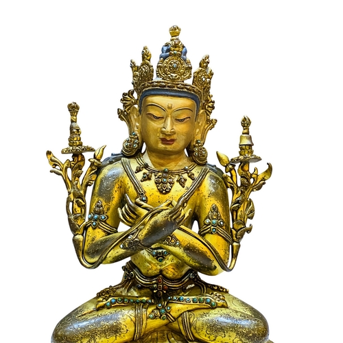 20038 - A Chinese bronze made gilt Buddaha, 16/17th Century Pr. Size:(Height33cm) Condition:(Good Condition,... 