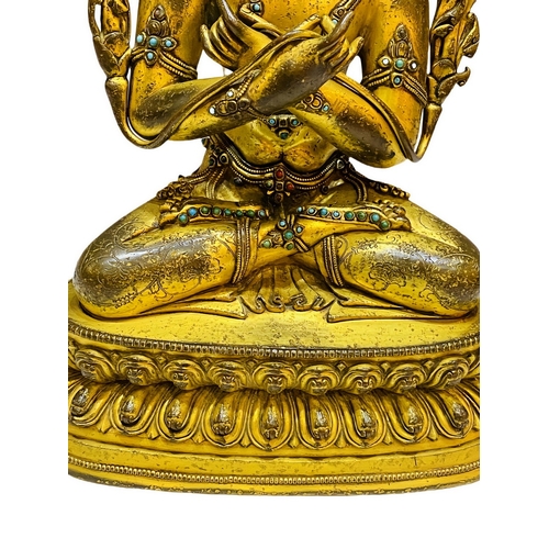 20038 - A Chinese bronze made gilt Buddaha, 16/17th Century Pr. Size:(Height33cm) Condition:(Good Condition,... 