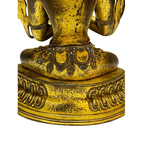 20038 - A Chinese bronze made gilt Buddaha, 16/17th Century Pr. Size:(Height33cm) Condition:(Good Condition,... 