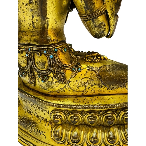 20038 - A Chinese bronze made gilt Buddaha, 16/17th Century Pr. Size:(Height33cm) Condition:(Good Condition,... 