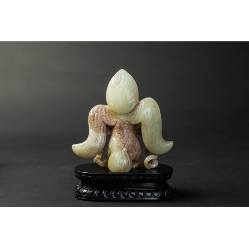 20082 - A Chinese jade ornament, 18th/19th Pr Size:(Height With stone Stand18.8cm, Width15g, Figure Weight54... 