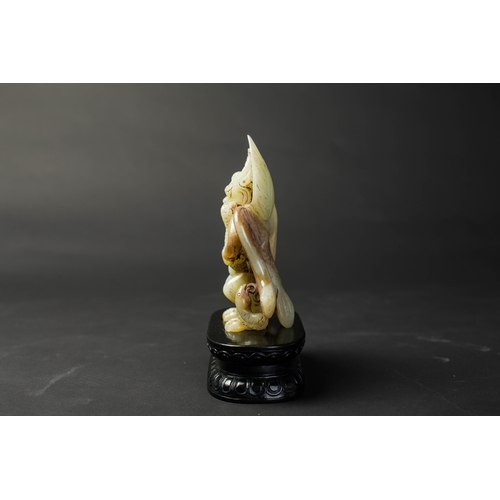 20082 - A Chinese jade ornament, 18th/19th Pr Size:(Height With stone Stand18.8cm, Width15g, Figure Weight54... 