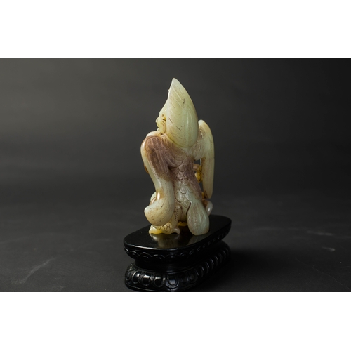 20082 - A Chinese jade ornament, 18th/19th Pr Size:(Height With stone Stand18.8cm, Width15g, Figure Weight54... 