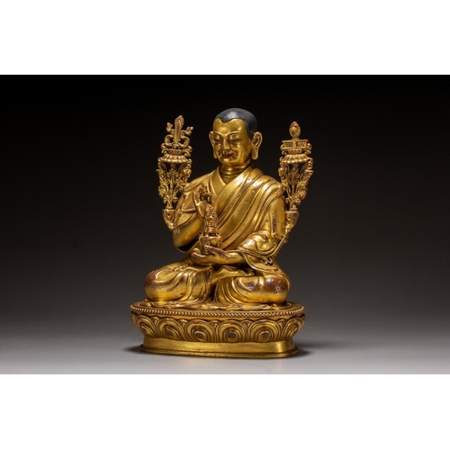 20095 - A Chinese gilt bronze buddaha, 17th Pr. Size:(Height19cm, Width9.5cm, Length15cm, Weight1500g) Condi... 