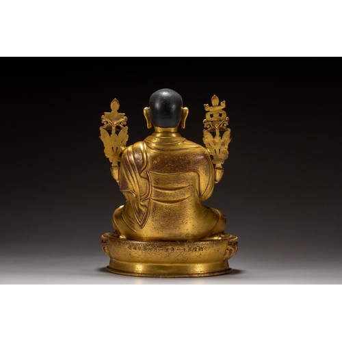 20095 - A Chinese gilt bronze buddaha, 17th Pr. Size:(Height19cm, Width9.5cm, Length15cm, Weight1500g) Condi... 