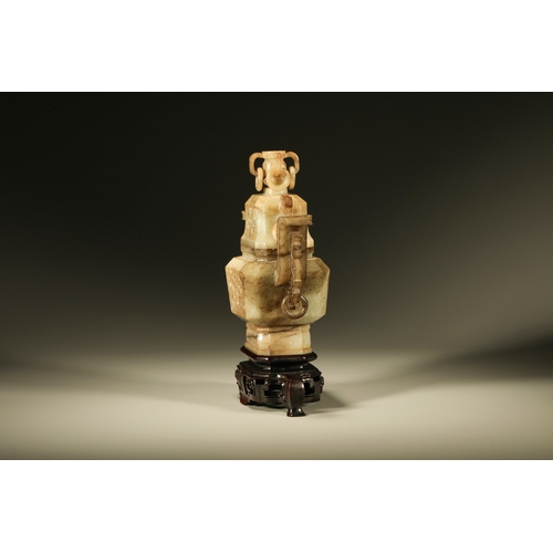 20105 - A Chinese jade ornament, 18th/19th Pr Size:(Height20cm, Width6.5cm, Length15cm) Condition:(Good Cond... 