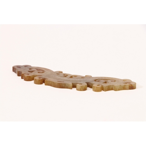 20107 - A Chinese jade ornament, 18th/19th Pr Size:(Length10.8cm, Width3cm, ) Condition:(Good Condition, no ... 