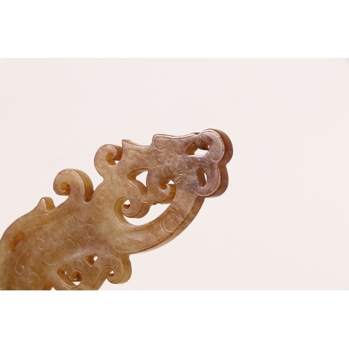 20107 - A Chinese jade ornament, 18th/19th Pr Size:(Length10.8cm, Width3cm, ) Condition:(Good Condition, no ... 