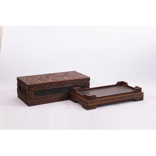 20127 - A Chinese huanghuali box, 18th Pr. Size:(Height21cm, Width24cm, Length48cm, Weight5250g) Condition:(... 