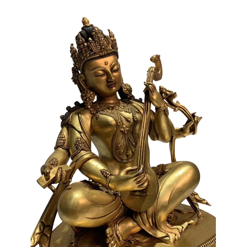 20134 - A Chinese bronze made gilt Buddaha, 16/17th Century Pr. Size:(Height29cm, Width20cm, Depth14.5cm) Co... 