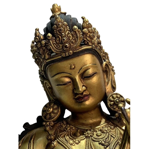 20134 - A Chinese bronze made gilt Buddaha, 16/17th Century Pr. Size:(Height29cm, Width20cm, Depth14.5cm) Co... 