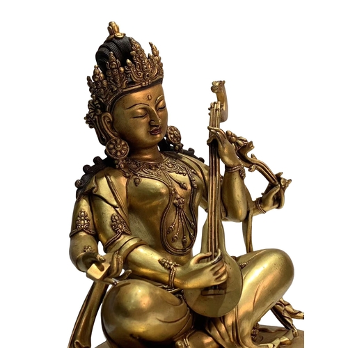 20134 - A Chinese bronze made gilt Buddaha, 16/17th Century Pr. Size:(Height29cm, Width20cm, Depth14.5cm) Co... 