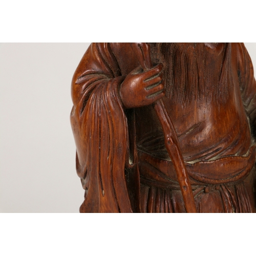 20137 - A Chinese bamboo figure 18th/19th Pr Size:(Length11.5cm, Width10.5cm, Height24cm, Weight568g) Condit... 