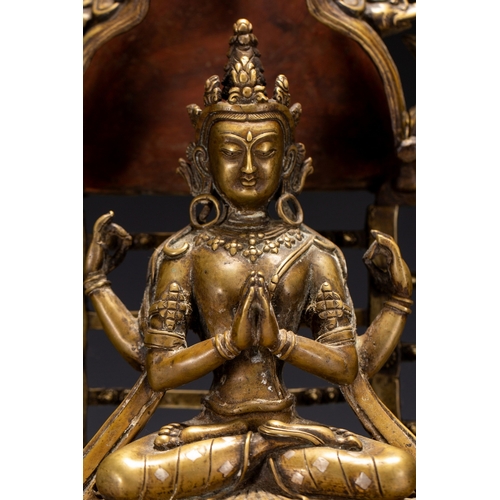 20144 - A Chinese gilt bronze buddaha, 17th Pr. Size:(Height41cm, Width16cm, Length29cm, Weight6660g) Condit... 