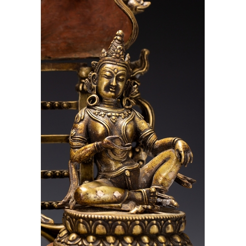 20144 - A Chinese gilt bronze buddaha, 17th Pr. Size:(Height41cm, Width16cm, Length29cm, Weight6660g) Condit... 