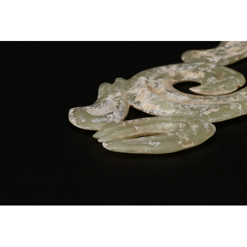 20150 - A Chinese jade ornament, 18th/19th Pr Size:(Length19cm, Width7.8cm, Weight132g) Condition:(Good Cond... 