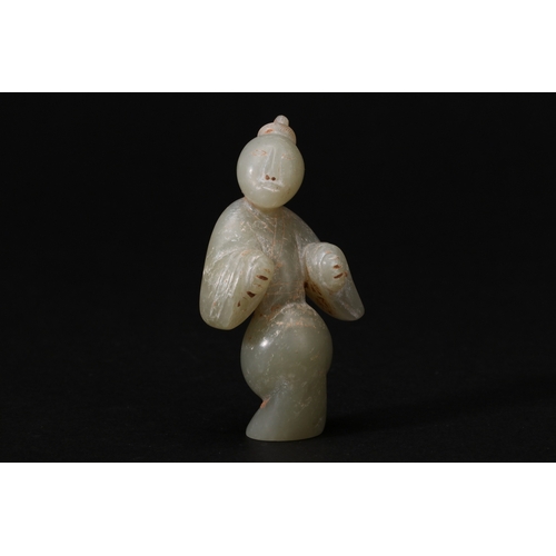 20156 - A Chinese jade ornament, 18th/19th Pr Size:(Length4cm, Width1.8cm, Height7cm, Weight48g) Condition:(... 