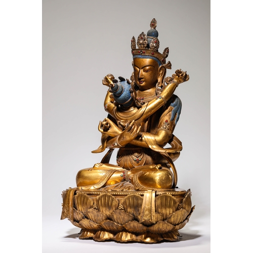 20182 - A Chinese gilt bronze buddaha, 17th Pr. Size:(ÖØ10.95kg³¤24cm¿í21cm¸ß39.5cm) Condition:(Good Conditi... 