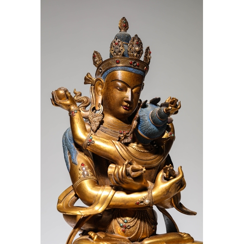 20182 - A Chinese gilt bronze buddaha, 17th Pr. Size:(ÖØ10.95kg³¤24cm¿í21cm¸ß39.5cm) Condition:(Good Conditi... 