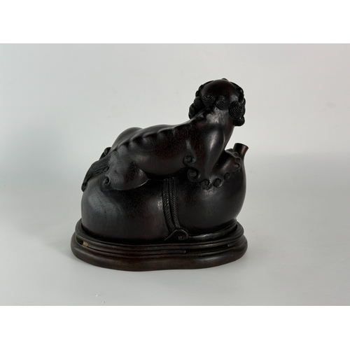 20209 - A Chinese wood censor, Qing Daynasty Pr.  Size:(With stand Height 10.4cm, Width10.3cm) Condition:(Go... 