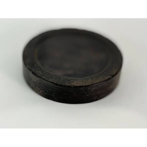 20211 - A Chinese ink stone, Qing Daynasty Pr.  Size:(Diameter10.3cm, Height3cm) Condition:(Good Condition, ... 