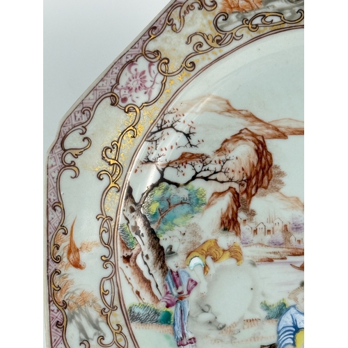 20243 - A Chinese Famille Rose dish, Qian Long Pr.  Size:(Mouth 23cm) Condition:(Good Condition except hairl... 