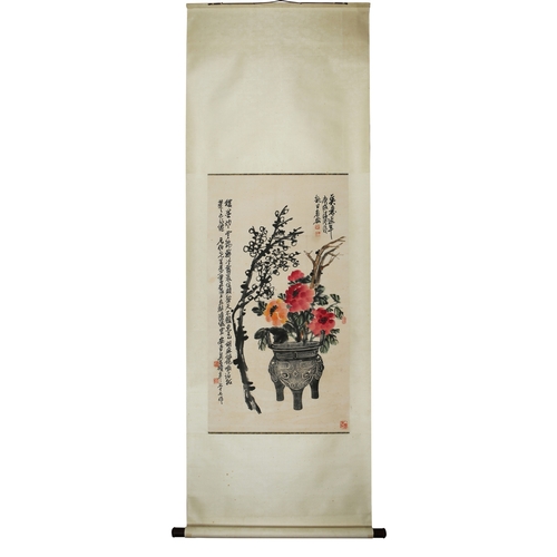 20251 - A Chinese hand painting, 17th/18th Pr. Size:(96x52cm) Condition:(Good Condition, no repairment, age ... 