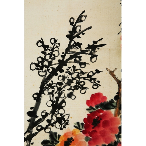 20251 - A Chinese hand painting, 17th/18th Pr. Size:(96x52cm) Condition:(Good Condition, no repairment, age ... 