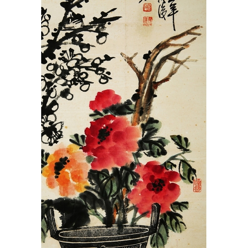 20251 - A Chinese hand painting, 17th/18th Pr. Size:(96x52cm) Condition:(Good Condition, no repairment, age ... 