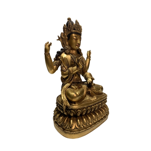 20269 - A Chinese bronze made gilt Buddaha, 16/17th Century Pr. Size:(Height19cm, Width11cm, Depth8cm) Condi... 