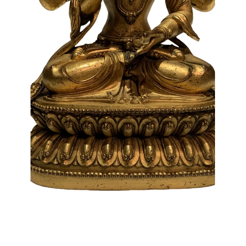 20269 - A Chinese bronze made gilt Buddaha, 16/17th Century Pr. Size:(Height19cm, Width11cm, Depth8cm) Condi... 