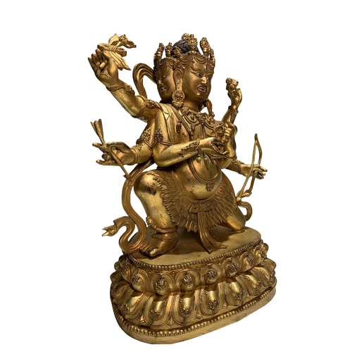 20270 - A Chinese bronze made gilt Buddaha, 16/17th Century Pr. Size:(Height30cm, Width18.5cm, Depth15.5cm) ... 