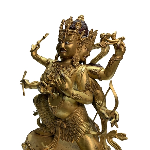 20270 - A Chinese bronze made gilt Buddaha, 16/17th Century Pr. Size:(Height30cm, Width18.5cm, Depth15.5cm) ... 