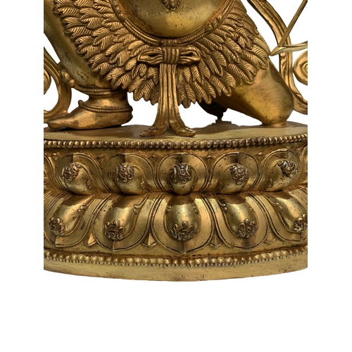 20270 - A Chinese bronze made gilt Buddaha, 16/17th Century Pr. Size:(Height30cm, Width18.5cm, Depth15.5cm) ... 