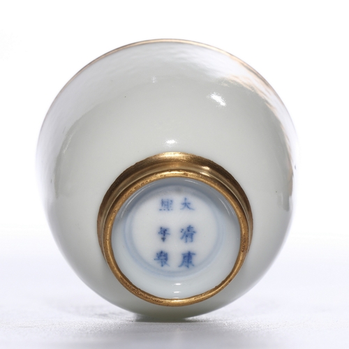 20274 - A Chinese gilt white cup, Kang Xi Pr.  Size:(Height3.8cm, Mouth Diamter4.2cm) Condition:(Good Condit... 