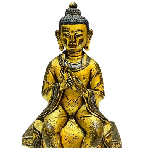 20285 - A Chinese bronze made gilt Buddaha, 16/17th Century Pr. Size:(Height22cm) Condition:(Good Condition,... 